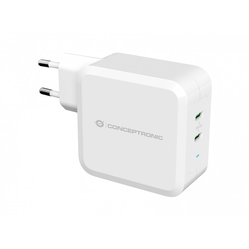 conceptronic cargador de dispositivo móvil interior usb tipo c blanco
