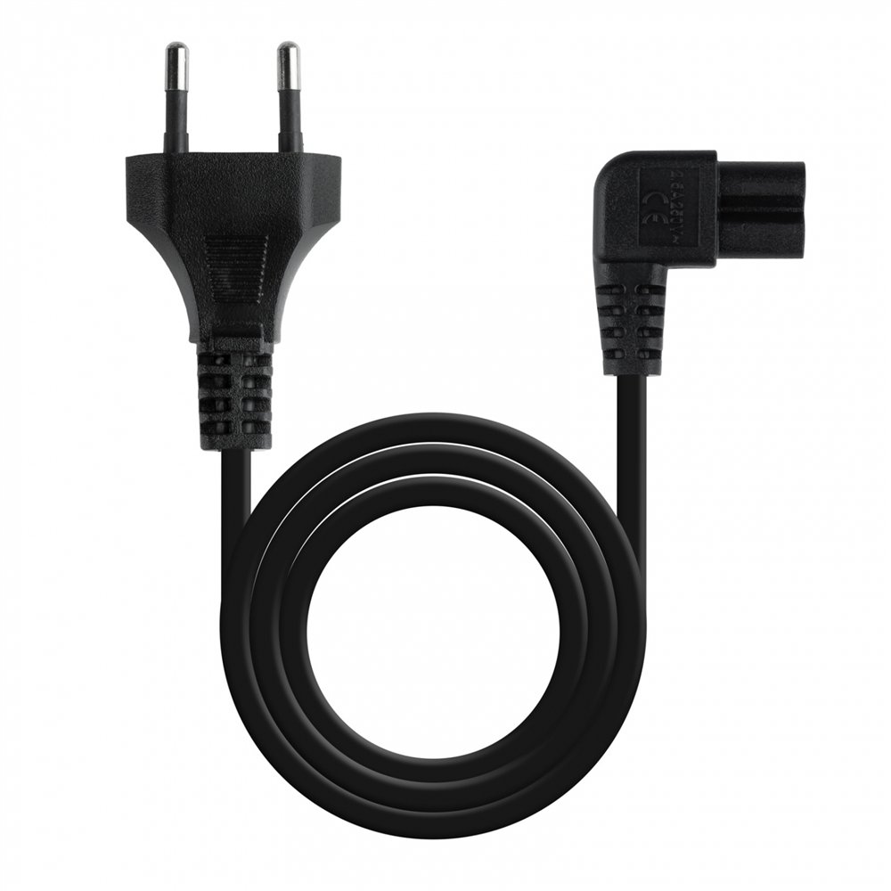 tooq cable de alimentacion cee7/16 macho a c7 acoplador hembra 3m negro