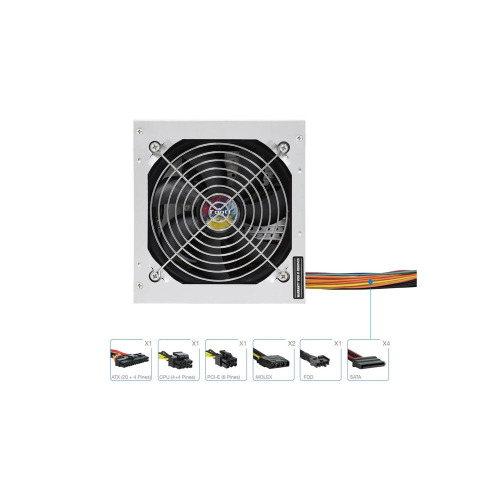 fuente alimentacion 500w tooq pfc-activo 4sata 12cm atx