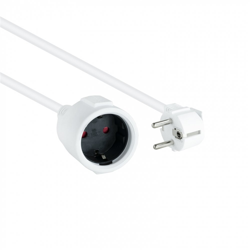 nanocable cable de alimentación alargador, blanco, 5 m