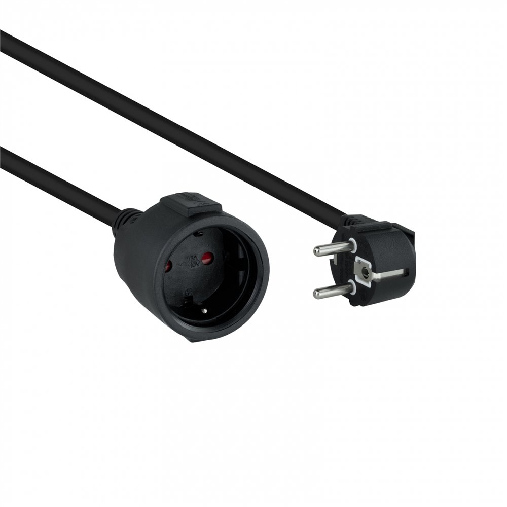 nanocable cable de alimentación alargador, negro, 10 m
