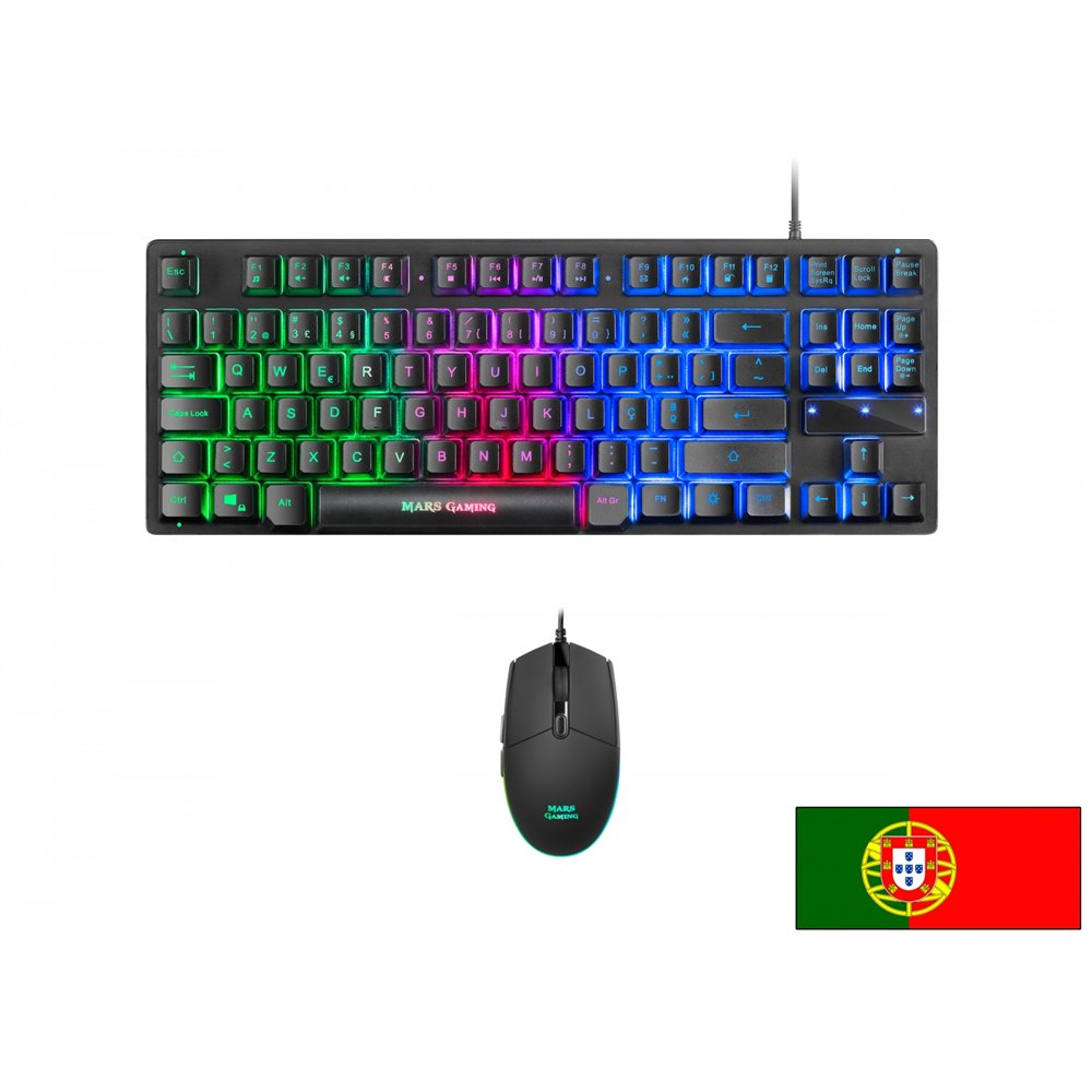 mars gaming mcptklpt teclado usb portugués negro