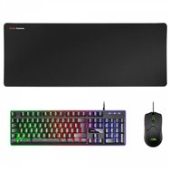 mars gaming mcpxbfr combo teclado+ratón+alfombrilla negro fr
