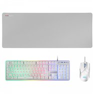 mars gaming mcpxwfr combo teclado+ratón+alfombrilla blanco fr
