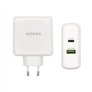 aisens cargador 48 w, 1x usb-c pd3.0 30 w, 1x usb-a qc3.0 18 w, blanco