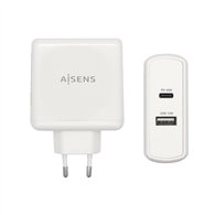 aisens cargador 57 w, 1x usb-c pd3.0 45 w, 1x usb-a 5 v / 2.4 a 12 w, blanco