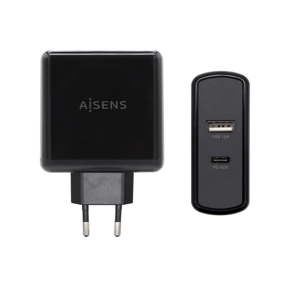 aisens asch-2pd45a-bk cargador de dispositivo móvil negro interior