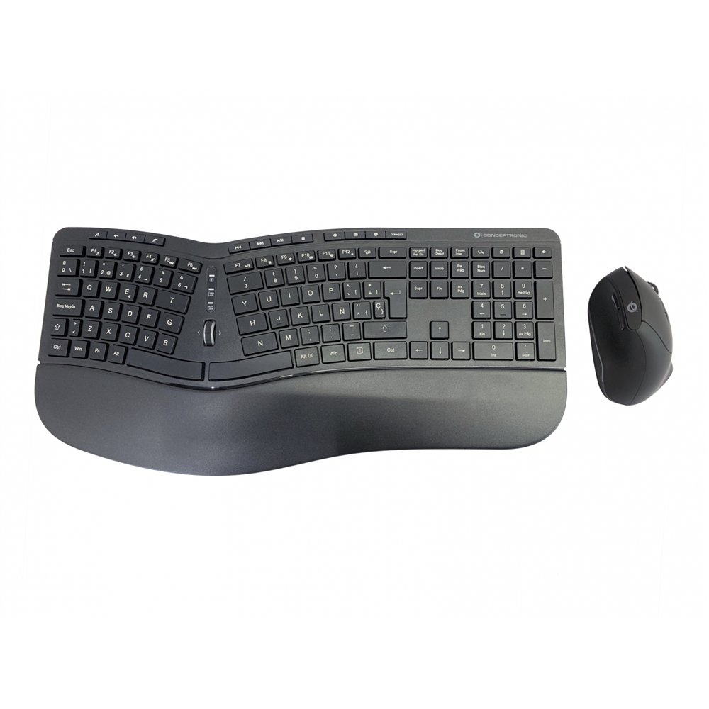 conceptronic orazio02es teclado rf inalámbrico qwerty español negro