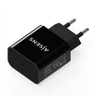 aisens cargador usb-c pd3.0 1 puerto 1x usb-c 20 w, negro