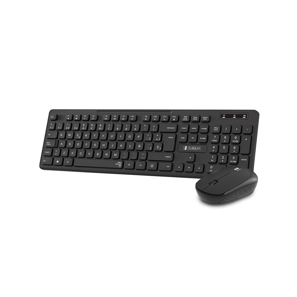 subblim teclado ergonómico y ratón combo business slim silencioso inalámbrico 2.4g