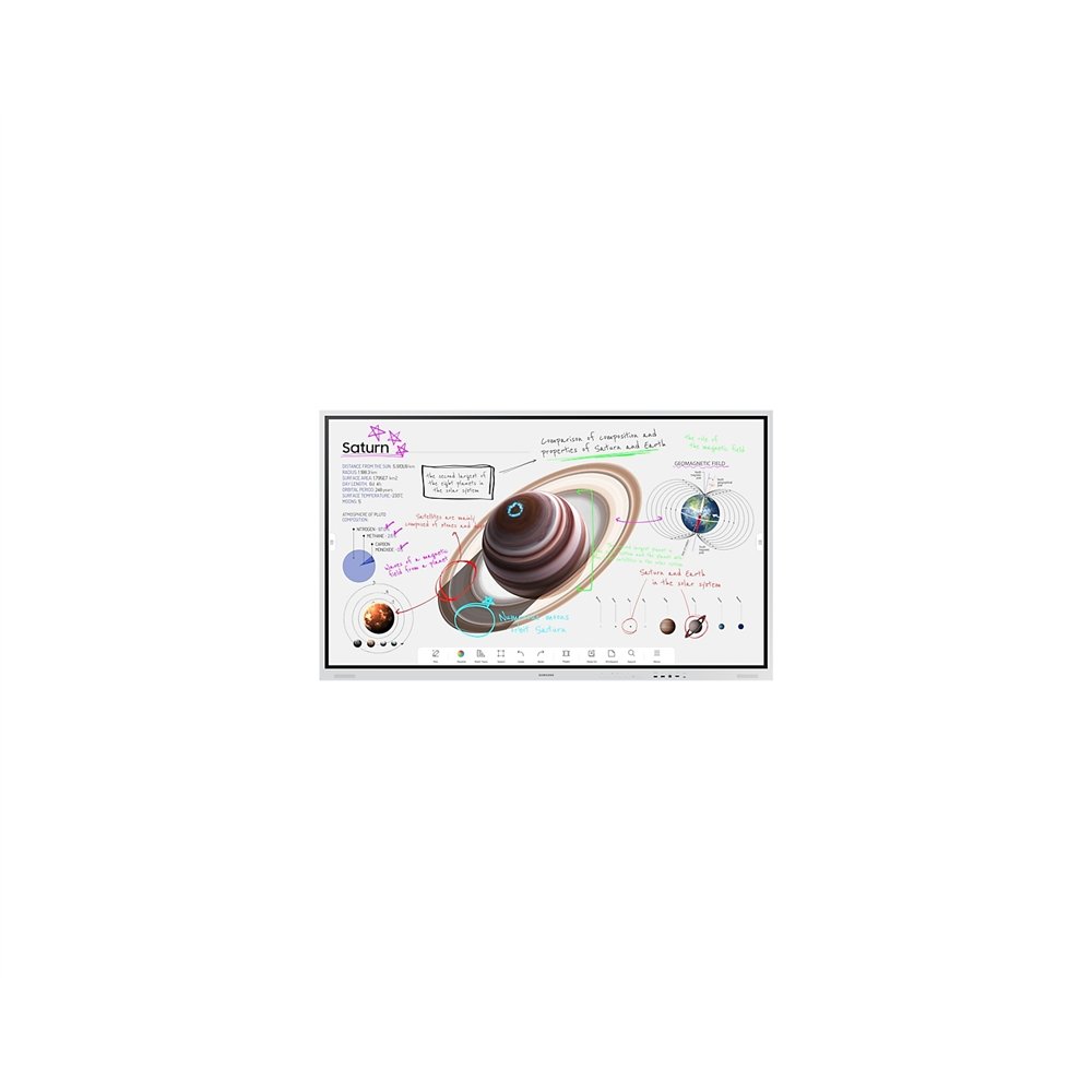 samsung wm75b pizarra y accesorios interactivos 190,5 cm (75") 3840 x 2160 pixeles pantalla táctil gris usb / bluetooth