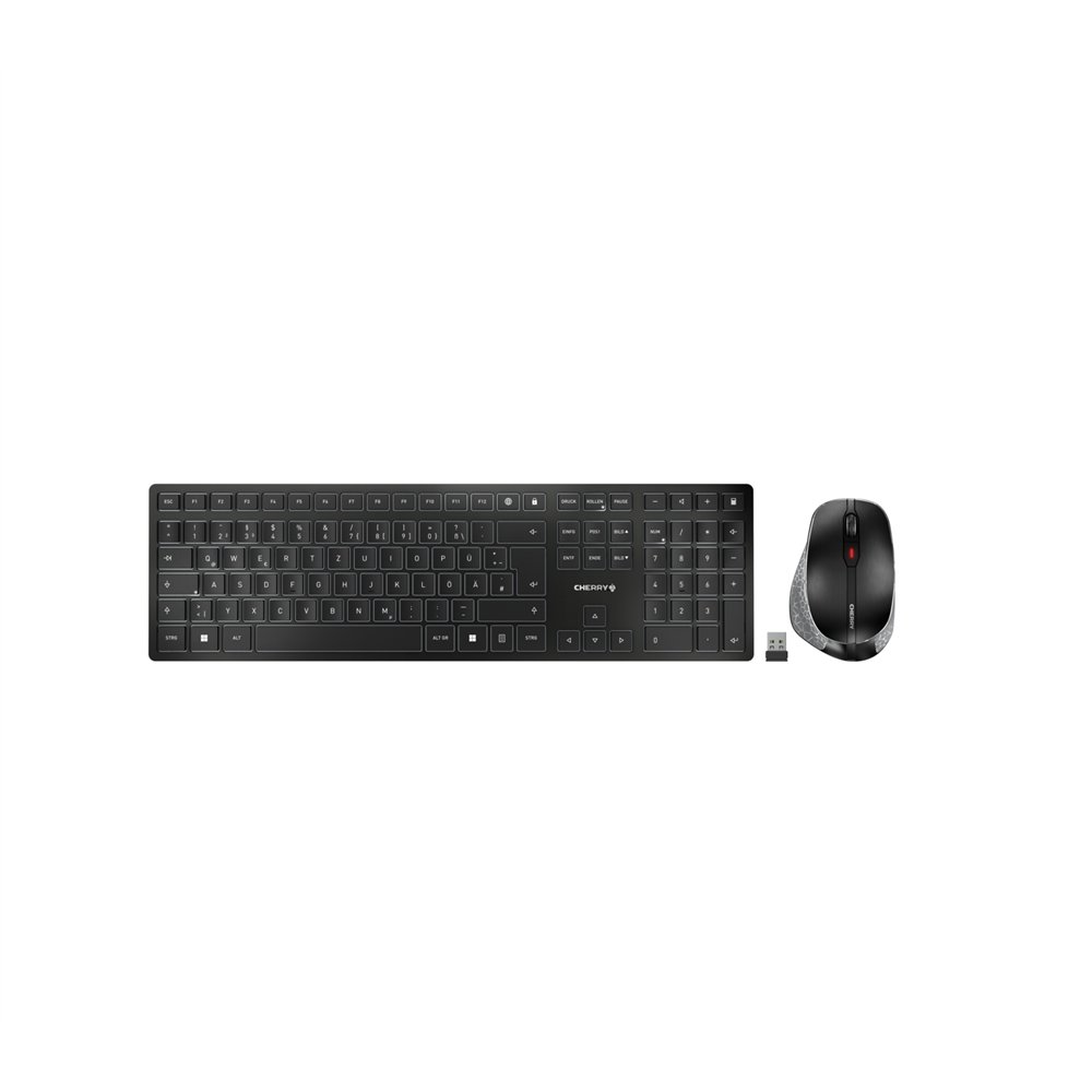 cherry dw 9500 slim teclado ratón incluido rf wireless + bluetooth qwertz alemán negro, gris