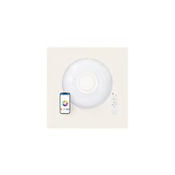 plafon led rainbow ksix 40cm blanco altavoz integrado 30w modos de luz rgb bluetooth google home amazon echo ip42