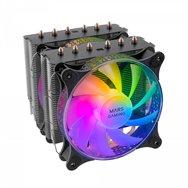 mars gaming mcpu-xt negro disipador cpu doble torre refrigeración 6 heatpipes hct tdp 300w 2 ventiladores argb pwm 12cm