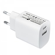 leotec cargador 20w 1xusb-c pd + 1x usb-a blanco