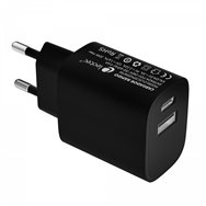 leotec cargador 20w 1xusb-c pd + 1x usb-a negro
