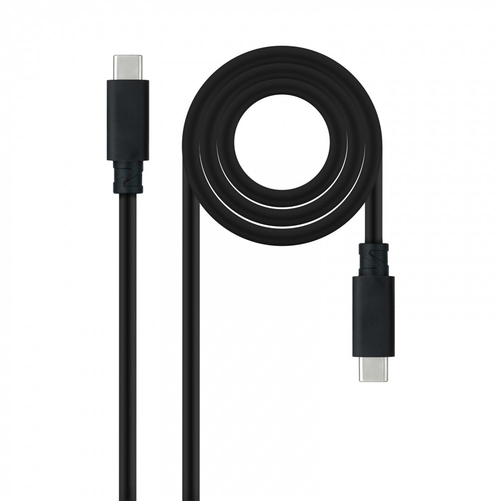 nanocable cable usb 3.1 gen2 10gbps 5a, 4k/60hz, usb-c/m-usb-c/m, negro, 1.5 m