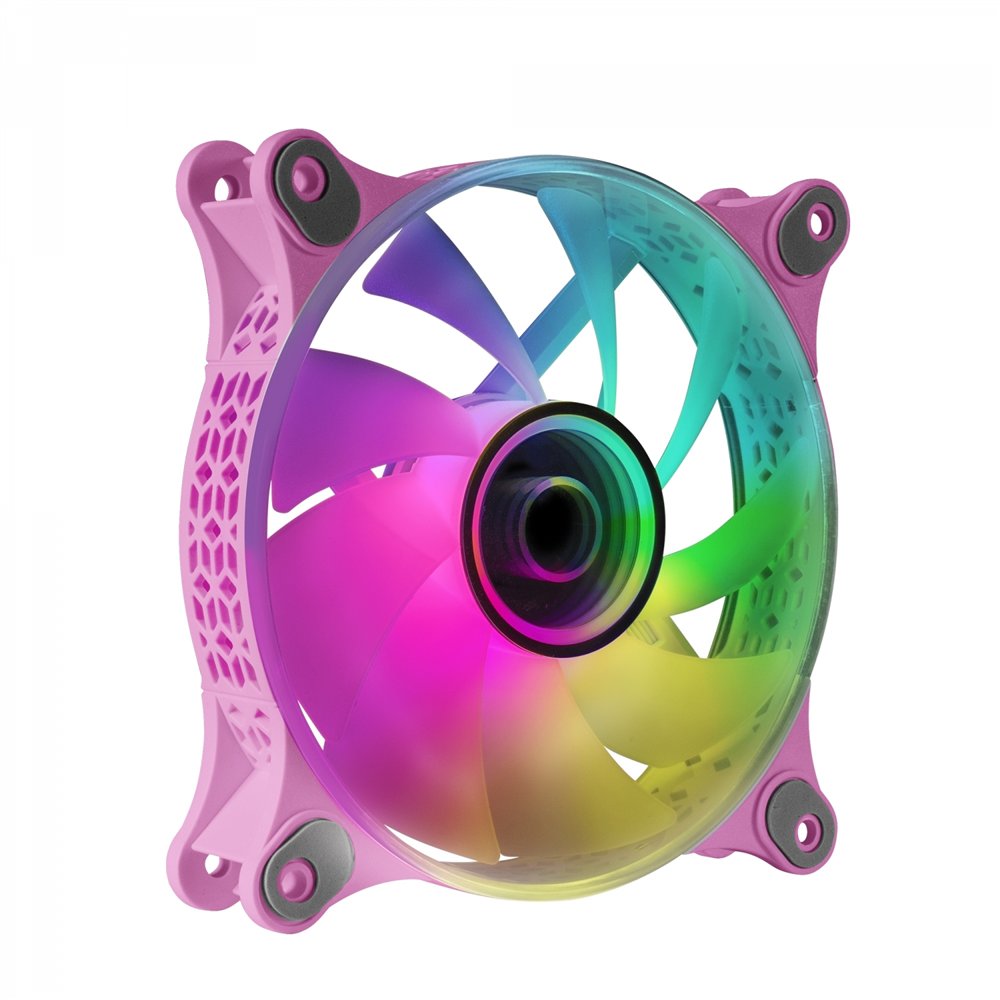mars gaming mf-3d rosa ventilador argb 360º 12cm espejo infinito 3d sistema anti-vibraciones ultra-silencioso compatibilidad tot