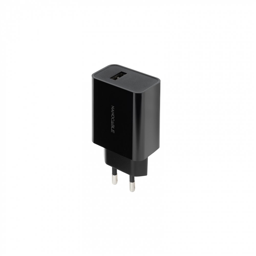 nanocable cargador usb, 5v/2.1a, negro