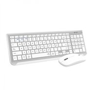 subblim teclado con ratón bluetooth + 2.4g combo dual prestige extendido plata/blanco