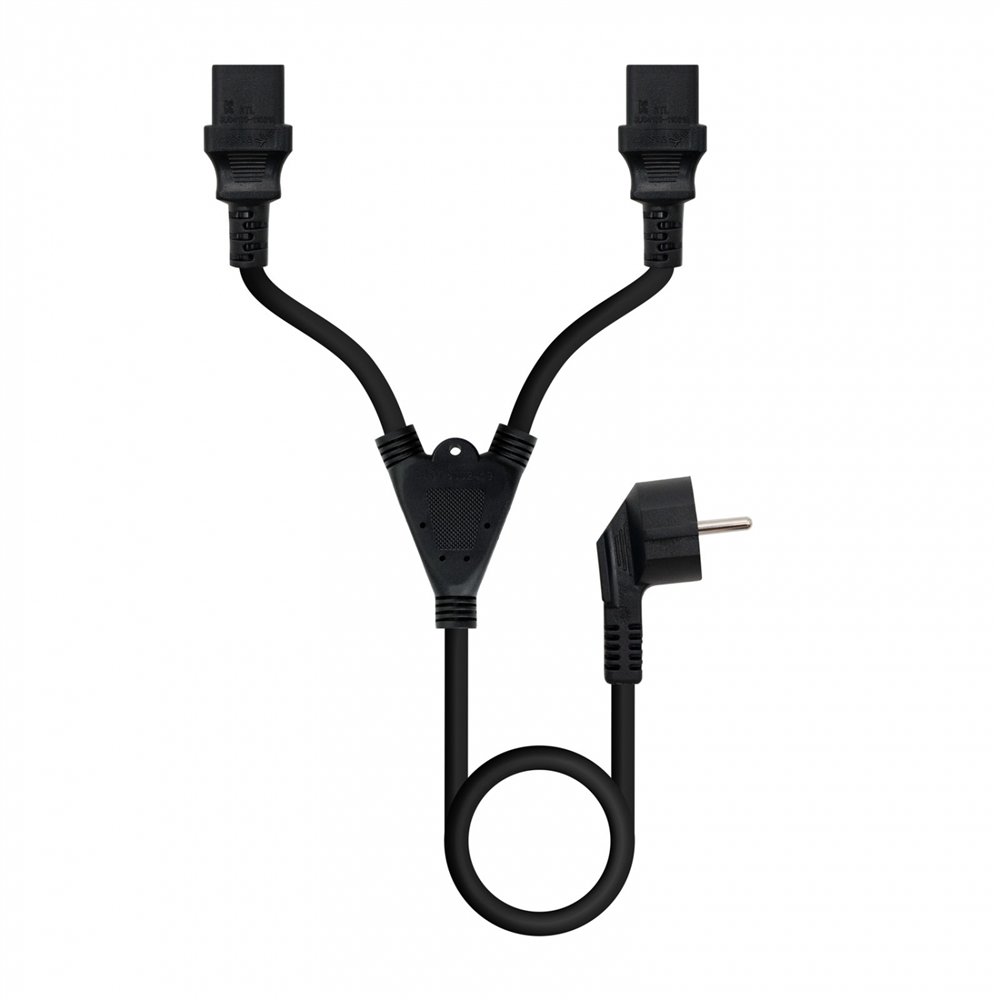nanocable cable de alimentación cee7/m a 2xc13/h, negro, 1.8 m