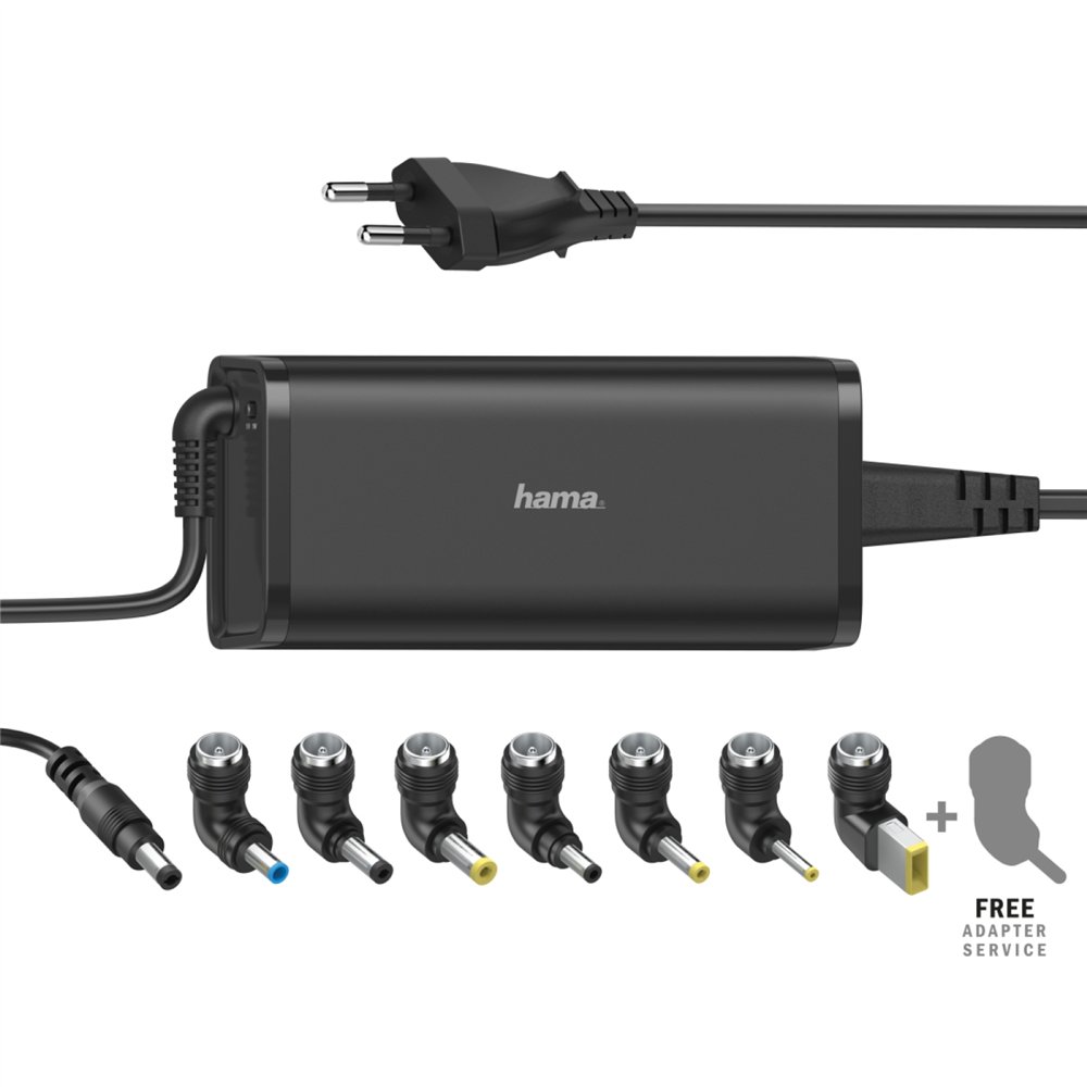 hama cargador para portátil con 8 adaptadores de 15-19v/90w