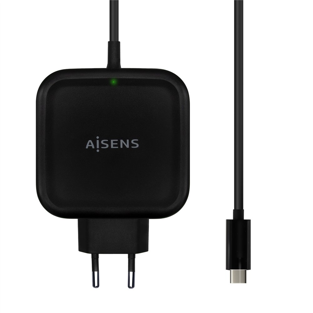 aisens cargador 65w pd3.0 qc3.0 1xusb-c 1.2m, negro
