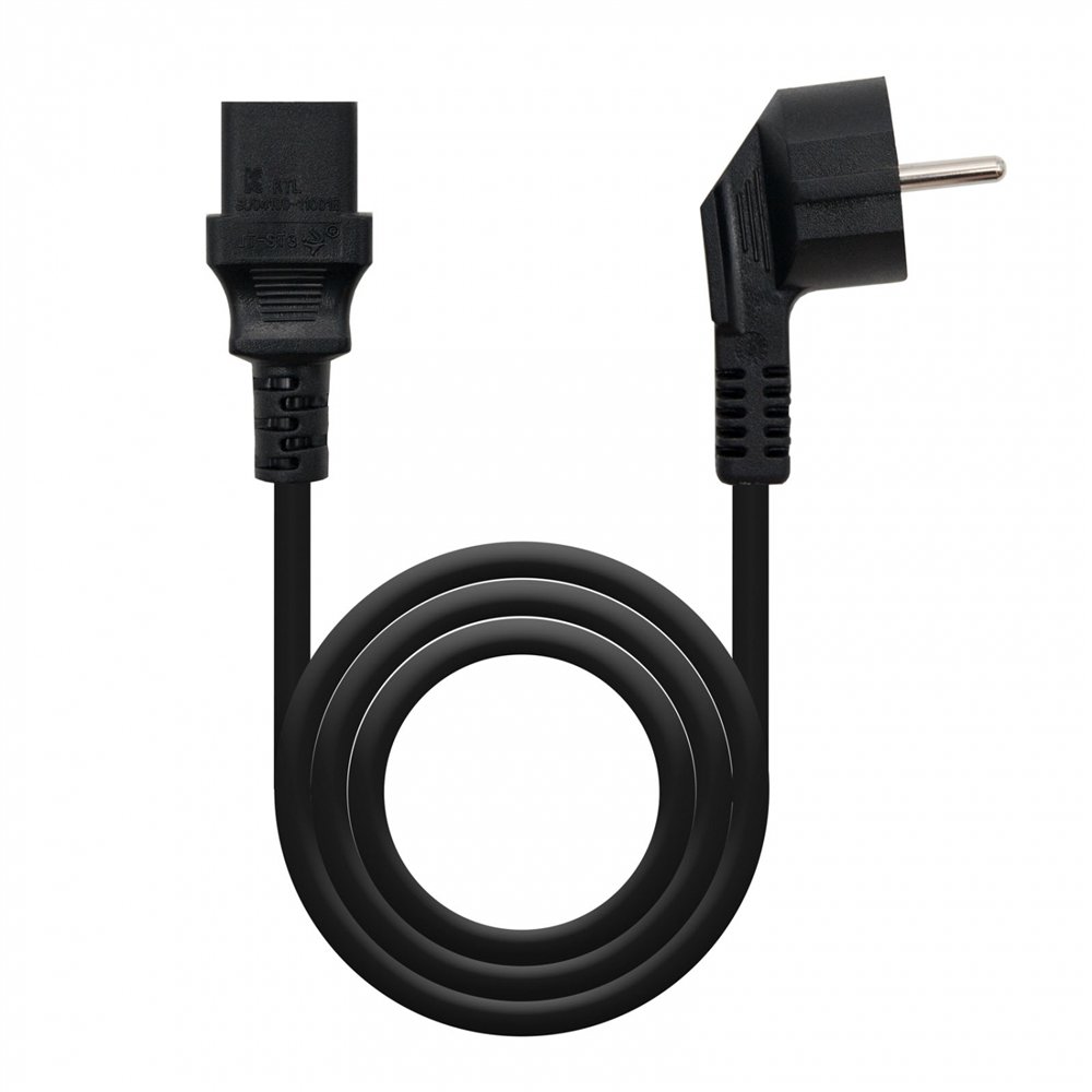 nanocable cable de alimentacion cpu cee7 macho a c-13 hembra 2m - color negro