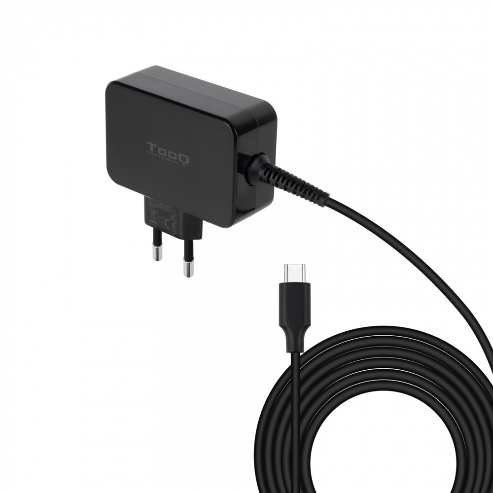 tooq tqlc-usbcgan65pd cargador de dispositivo móvil portátil negro corriente alterna interior