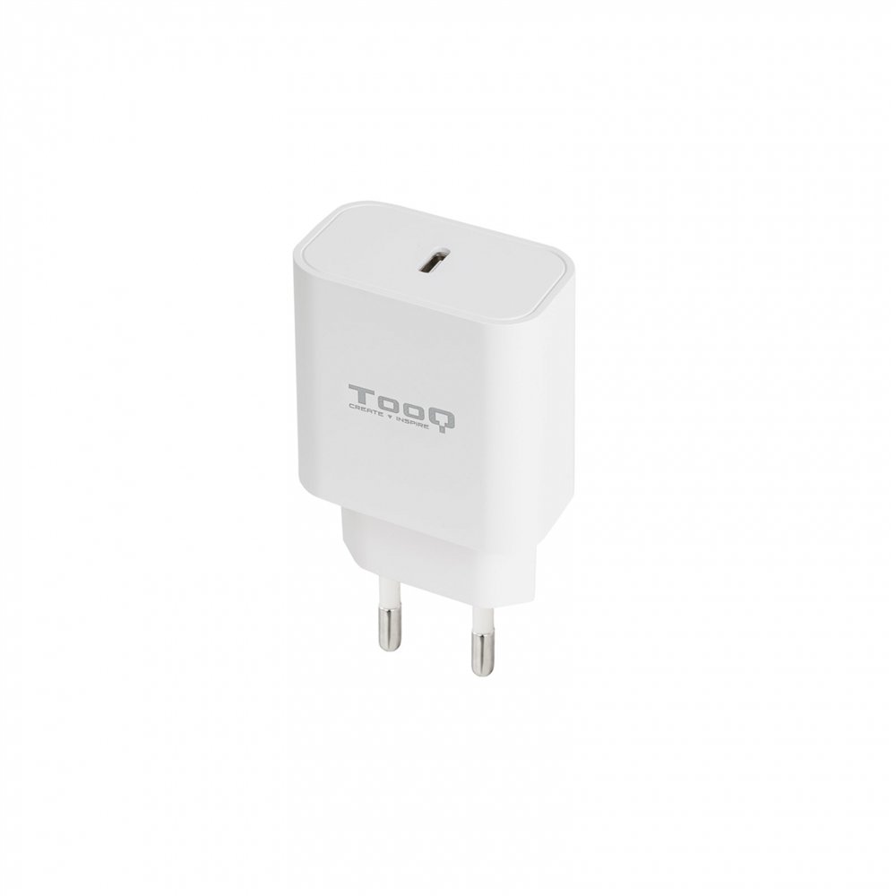 tooq cargador de pared usb-c pd20w, blanco