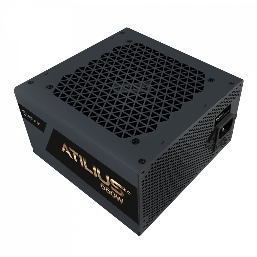 unykach atx atilius 2.0 black 650w 80+ bronze unidad de fuente de alimentación 20+4 pin atx negro