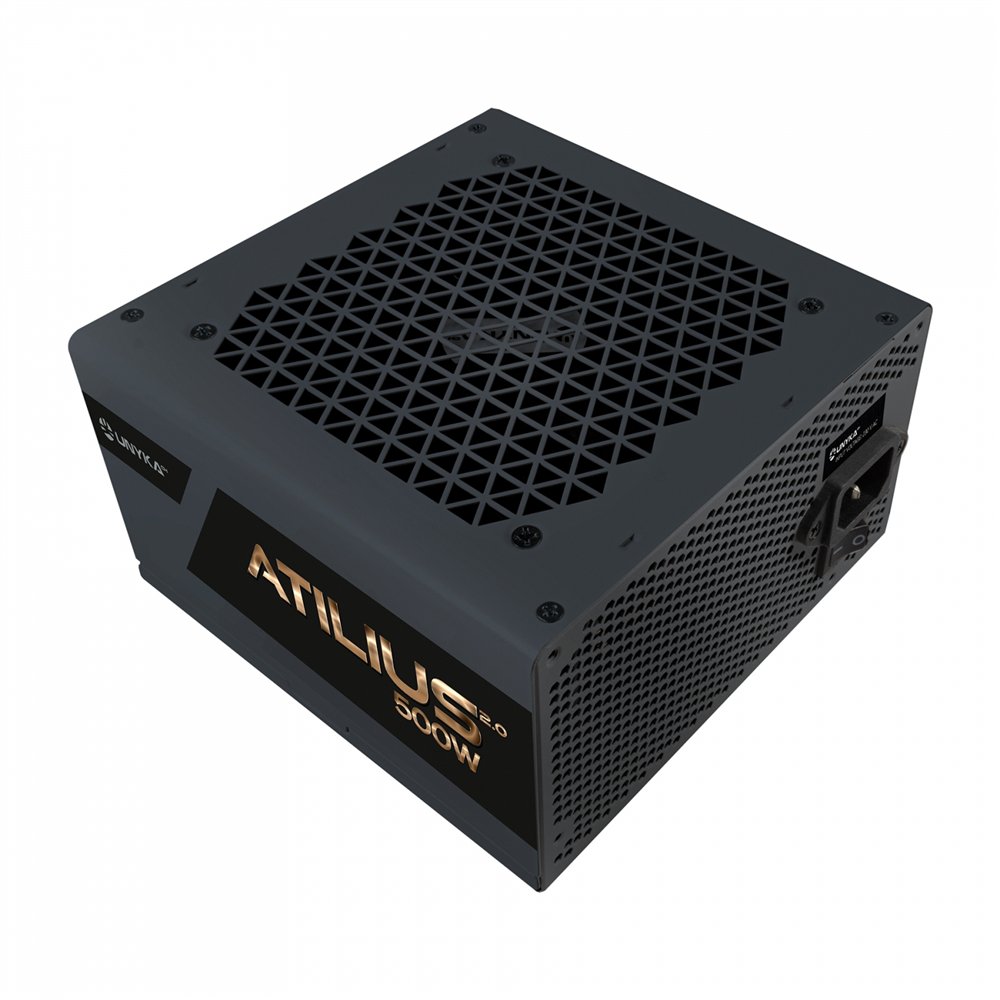 unykach atx atilius 2.0 black 500w 80+ bronze unidad de fuente de alimentación 20+4 pin atx negro