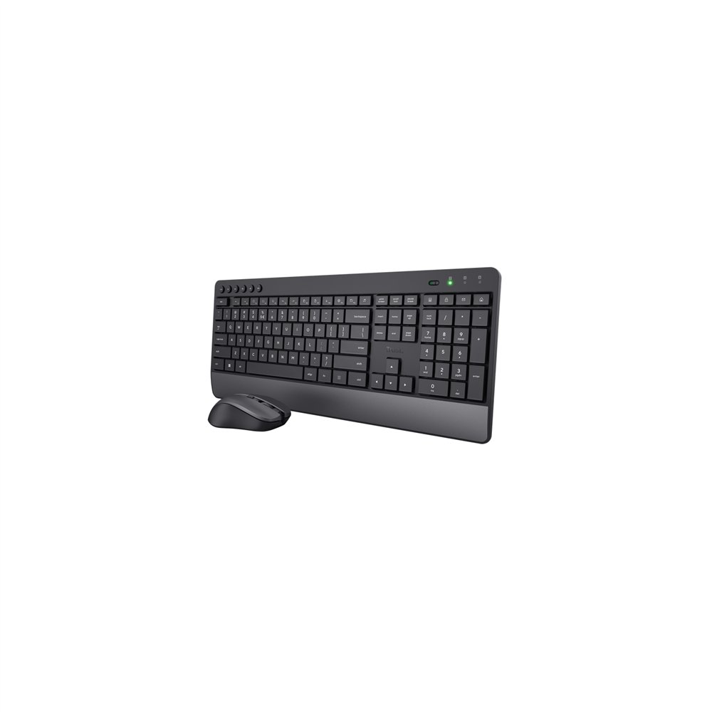 trust trezo teclado ratón incluido rf inalámbrico qzerty español negro