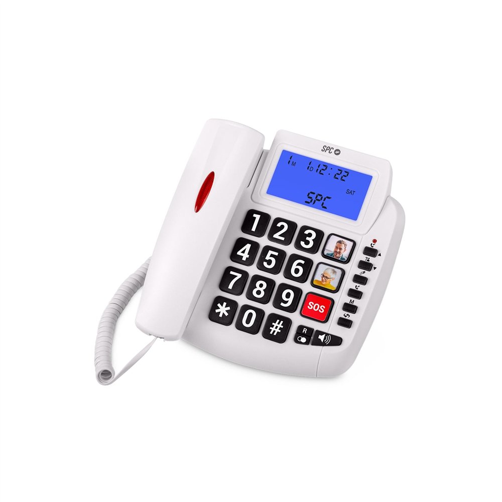 spc comfort volume 2 teléfono analógico identificador de llamadas blanco
