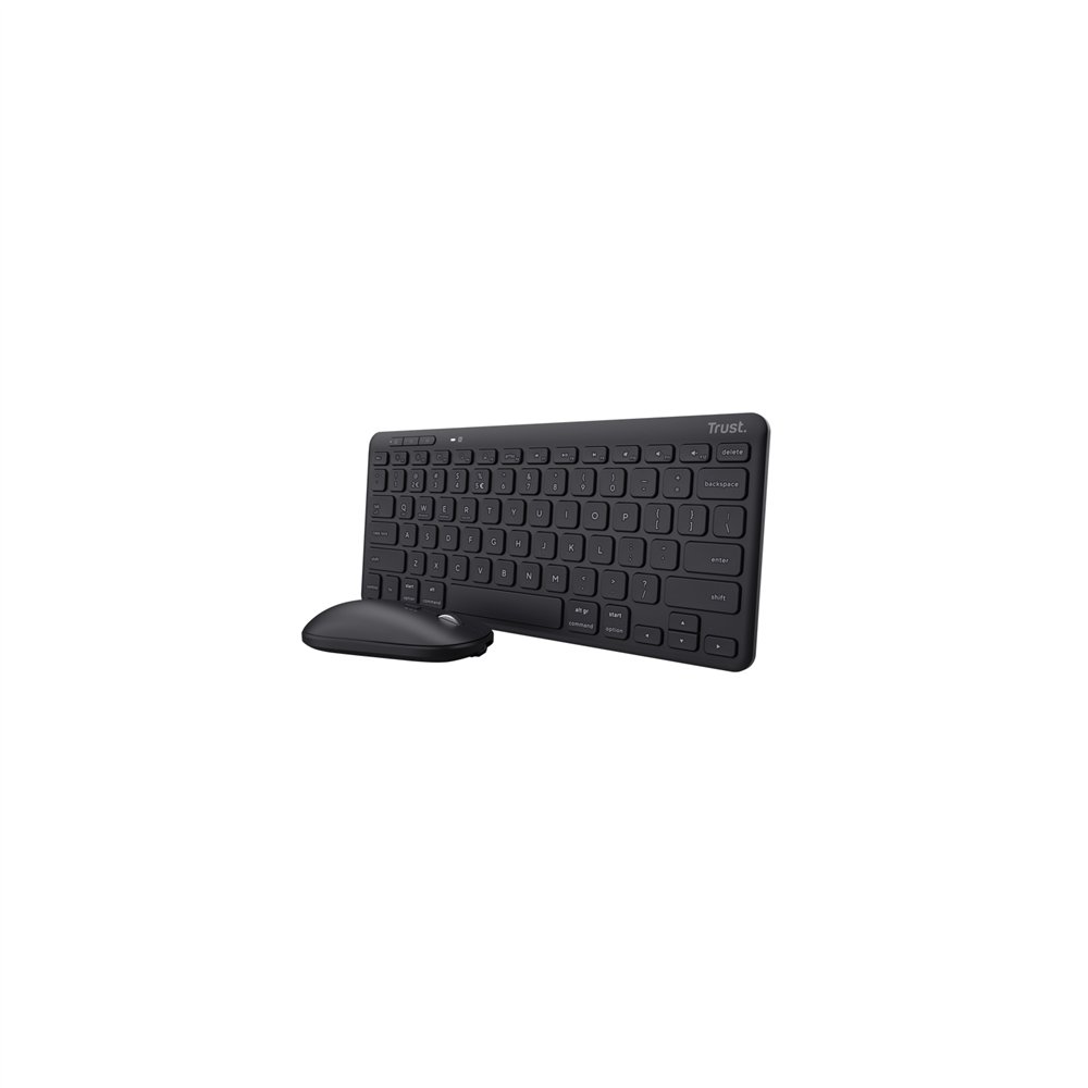 trust lyra teclado ratón incluido bluetooth qwerty español negro