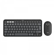 logitech pebble 2 combo teclado ratón incluido rf wireless + bluetooth qwerty español grafito