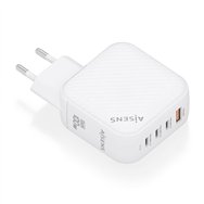 aisens cargador gan 100w, 3xusb-c pd3.0 qc4.0, 1xusb-a qc3.0, blanco