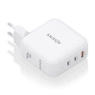 aisens cargador gan 140w, 2xusb-c pd3.1 qc4.0, 1xusb-a qc3.0, blanco