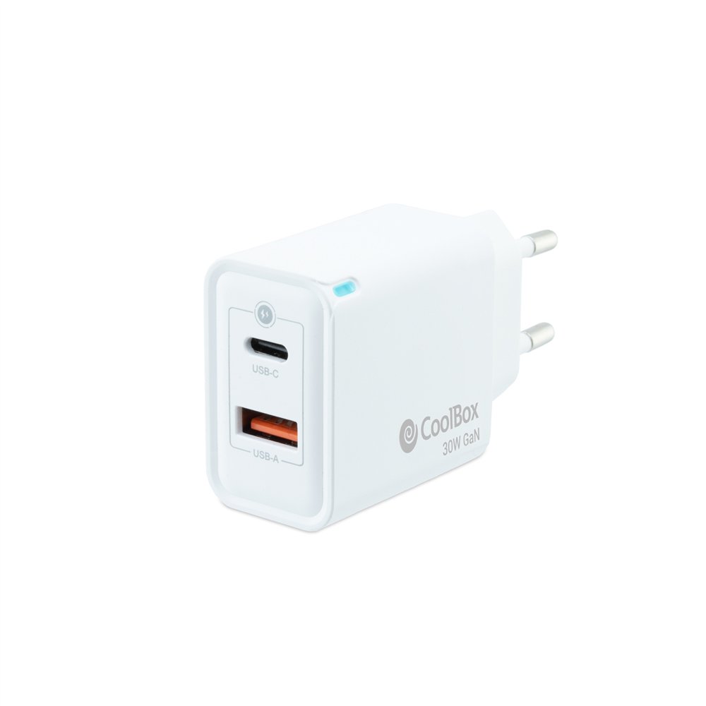 coolbox cargador usb 30w con tecnología gan
