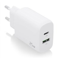 aisens cargador 25w, 1xusb-c pd3.0, 1xusb-a qc3.0, blanco