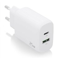 aisens cargador 25w, 1xusb-c pd3.0, 1xusb-a qc3.0, blanco