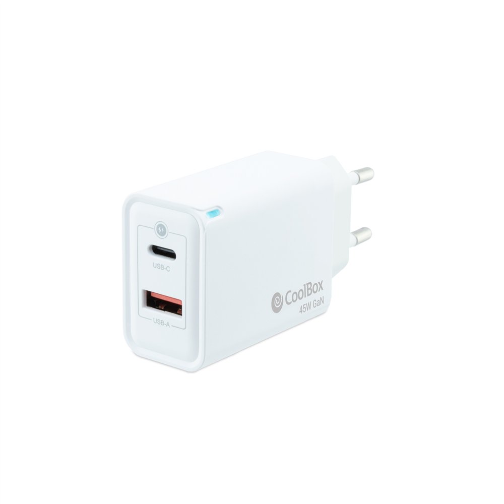 coolbox cargador usb 45w con tecnología gan