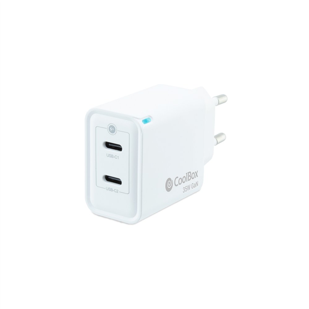 coolbox cargador usb 35w con tecnología gan