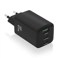 aisens cargador gan 65w, 2xusb-c pd3.0 qc4.0, 1xusb-a qc3.0, negro