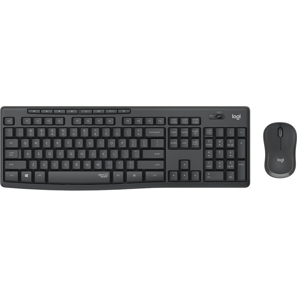 logitech mk295 silent wireless combo teclado ratón incluido oficina usb qwertz alemán grafito