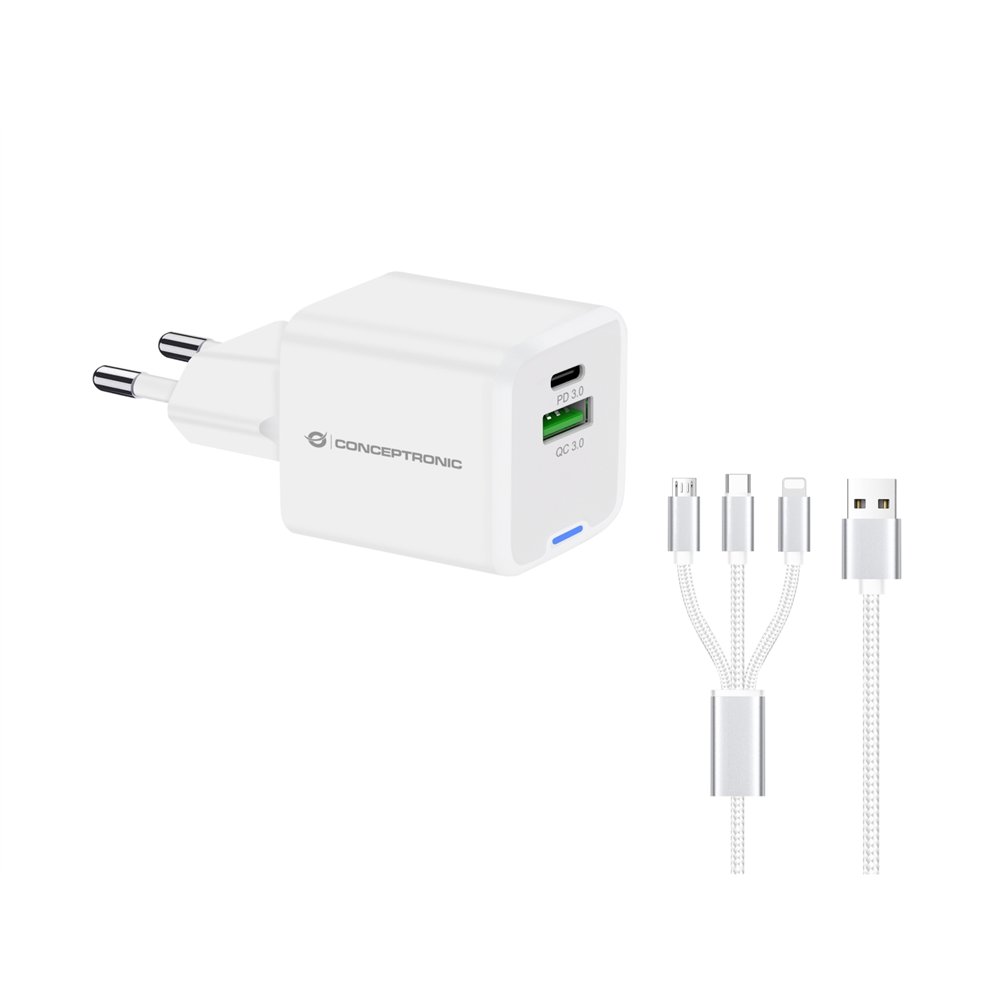 conceptronic althea16w cargador de dispositivo móvil universal blanco corriente alterna carga rápida interior