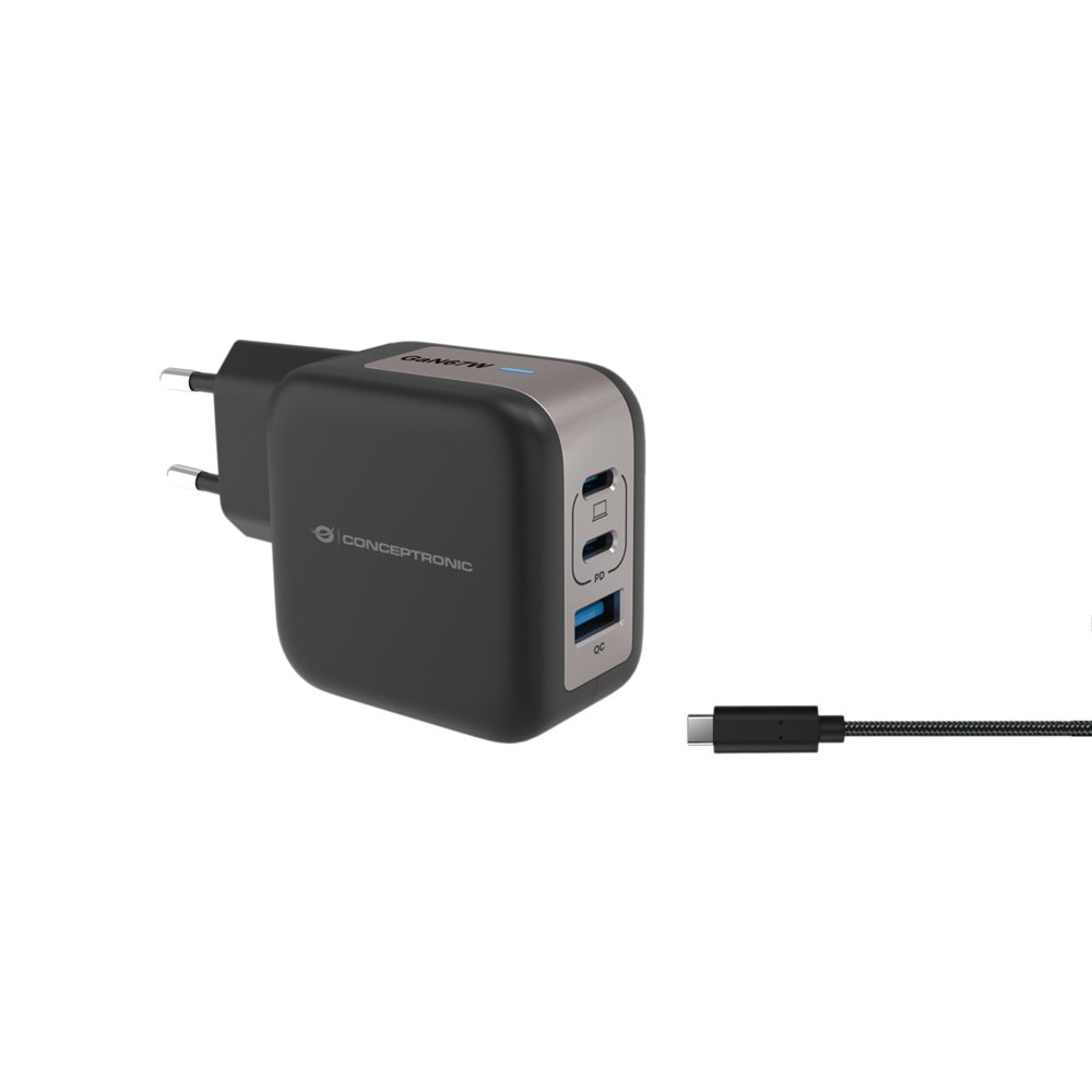 conceptronic althea17b cargador de dispositivo móvil universal negro corriente alterna carga rápida interior