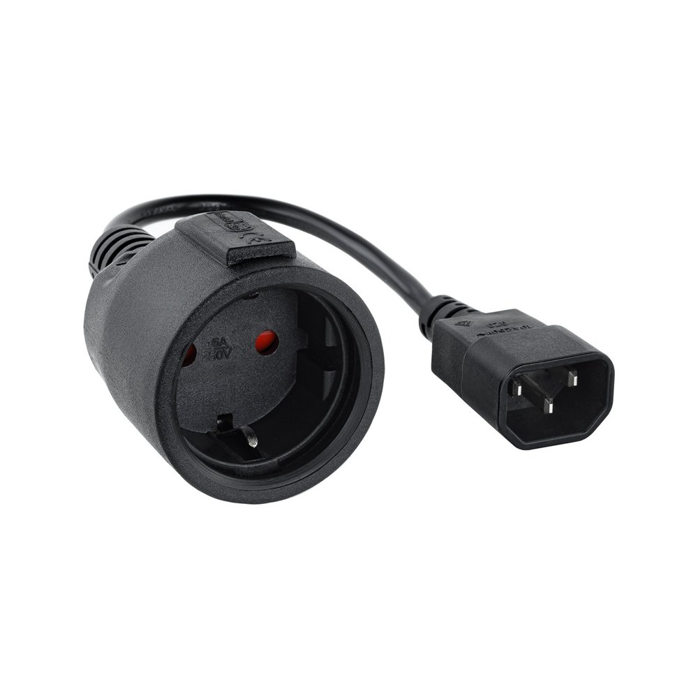 nanocable cable adaptador c14/m a cee7/h, 16a, 50 cm