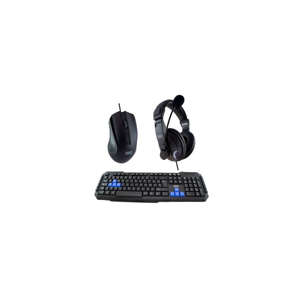3go combodrileh2 teclado ratón incluido juego usb qwerty negro