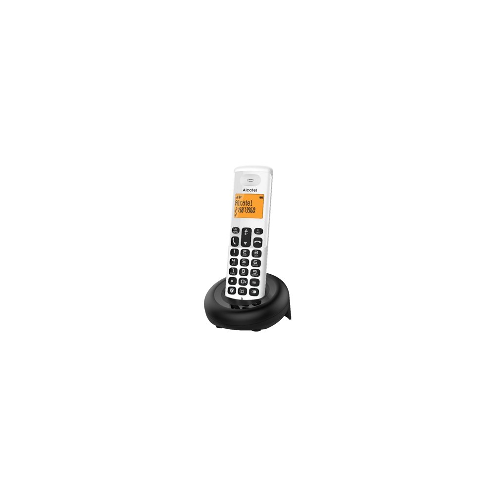 alcatel e160 teléfono dect identificador de llamadas negro, blanco
